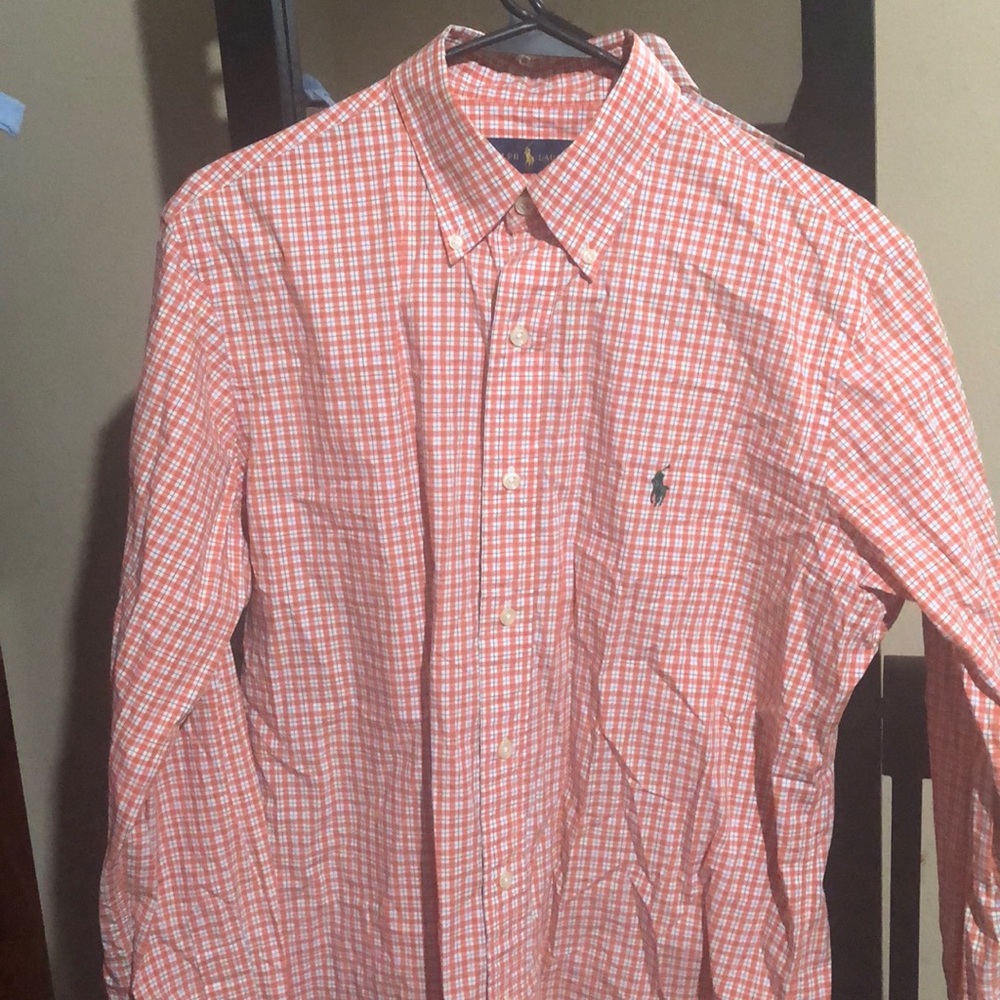 Orange plaid Ralph Lauren oxford/dress shirt